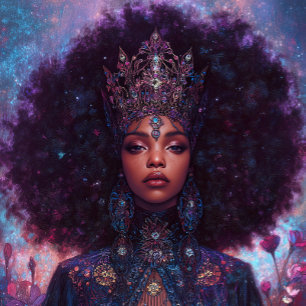 Fantasy Art Black Girl Black Queen Goddess Poster