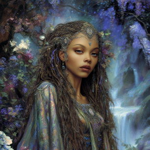 Fantasy Art Black Girl Black Queen Goddess Poster