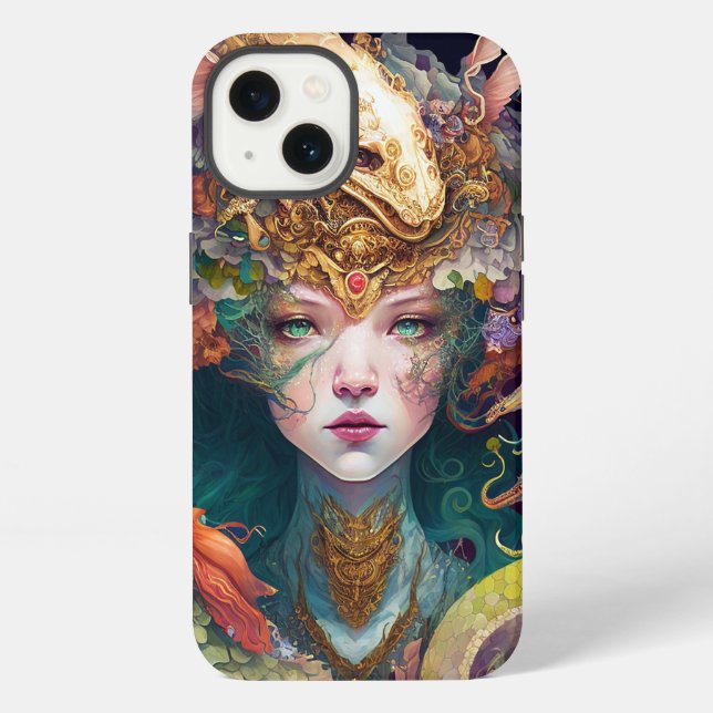 Fantasy Art Dragon Goddess Queen iPhone Case (Back)