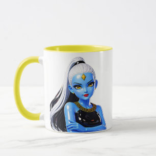 Fantasy Art Portrait Blue Genie Princess Mug