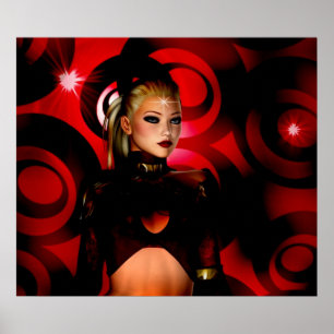 Fantasy Art Poster Red Venus