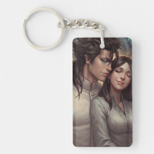 Fantasy Art Print - Intimate Embrace in Ancient Ru Keychain