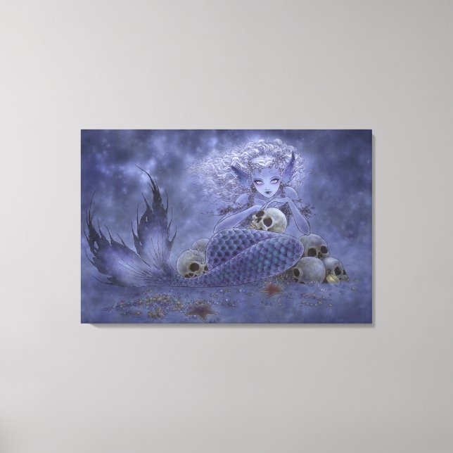 Fantasy Art Wrapped Canvas Print - Dark Mermaid (Front)