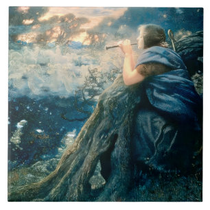 "Fantasy at Twilight" by Edward Robert Hughes Tile
