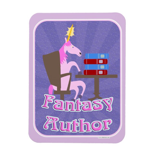 Fantasy Author Unicorn Fun Writing Slogan Magnet (Vertical)