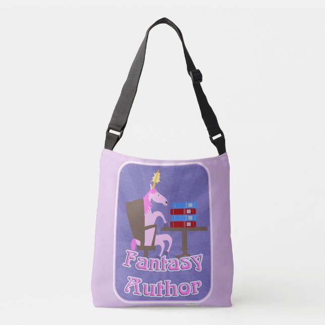 Fantasy Author Unicorn Humour Crossbody Bag (Front)