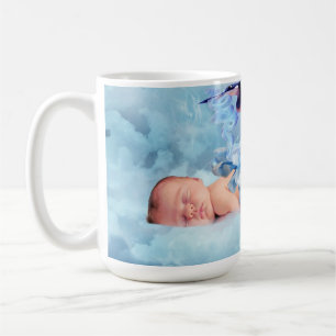 Fantasy baby and stork coffee mug