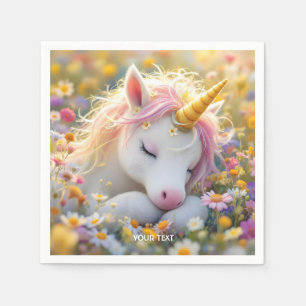 Fantasy Baby Unicorn Flowers Napkin
