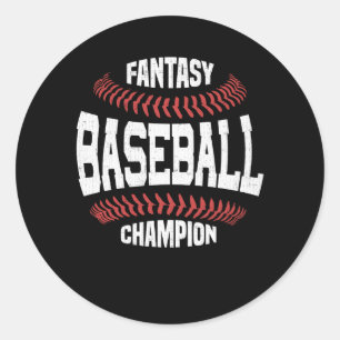 Fantasy Baseball Champion Classic Round Sticker