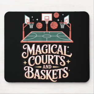 Fantasy Basketball Court Magic Draught Game Style Mouse Pad