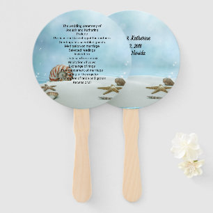 Fantasy Beach Theme Wedding Program Fan