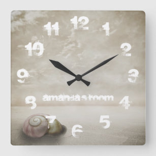 Fantasy Beach themed Personalized Square Wall Clock