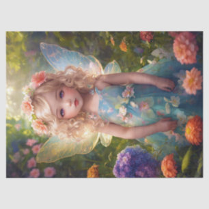 Fantasy Beautiful Blue Fairy Girl Decoupage Tissue Paper
