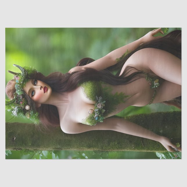 Fantasy Beautiful Forest Fairy Decoupage Tissue Paper (Front)