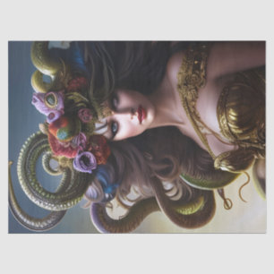 Fantasy Beautiful Medusa Flowers Snakes Decoupage Tissue Paper
