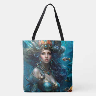 Fantasy Beautiful Mermai Princess Tote Bag