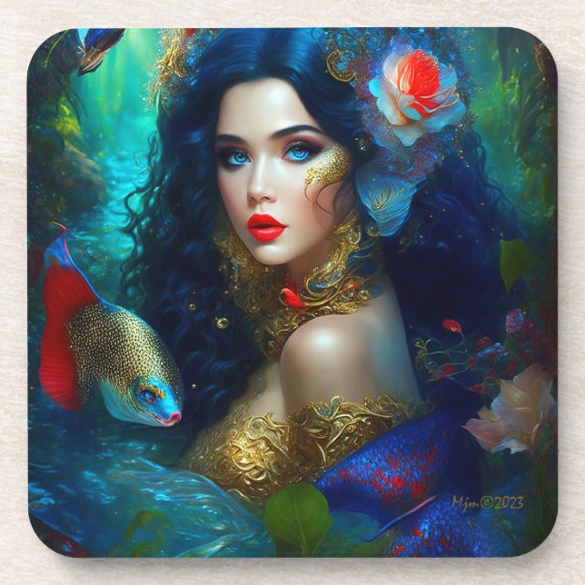 Fantasy Beautiful Mermaid 1 Coaster (Front)