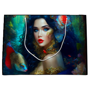 Fantasy Beautiful Mermaid 1 Large Gift Bag