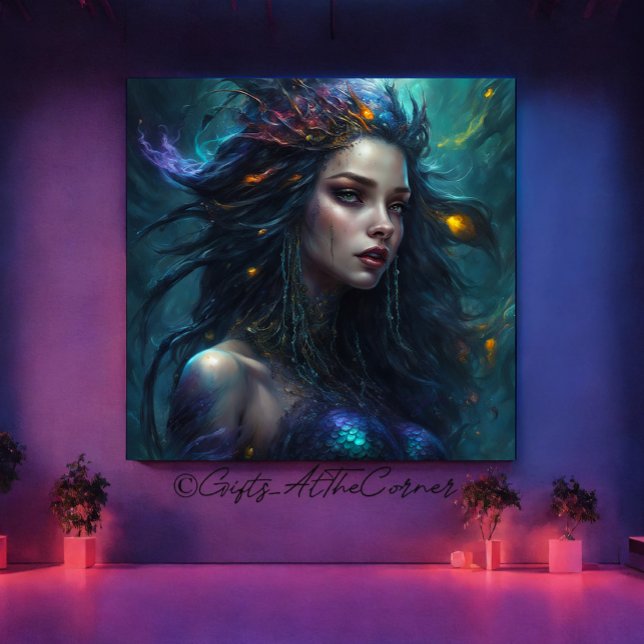 Fantasy Beautiful Mermaid Princess Violet Canvas Print (Creator Uploaded)
