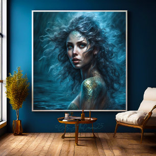 Fantasy Beautiful Siren Mermaid Princess  Canvas Print