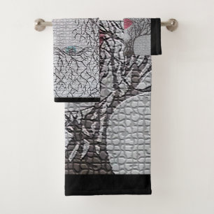 Fantasy Beauty Mosaic Water Colour Art Bath Towel Set