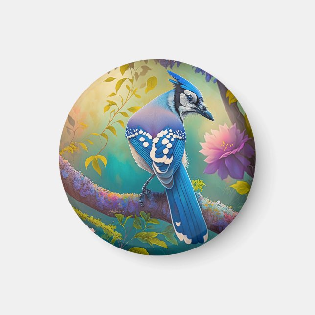 Fantasy Birds Blue Jay Magnet (Front)