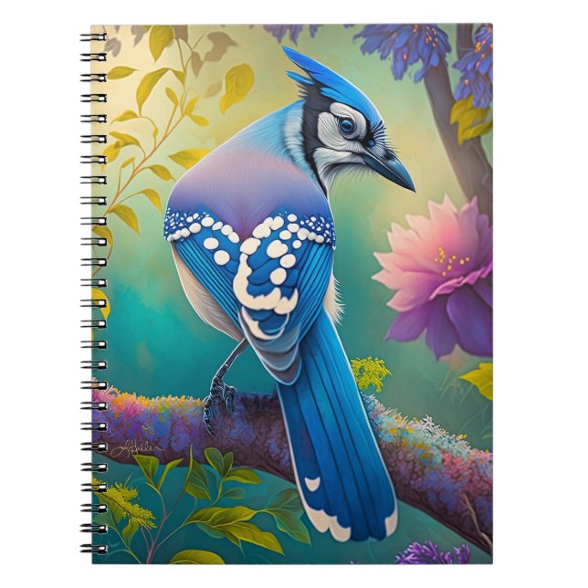Fantasy Birds Blue Jay Notebook (Front)