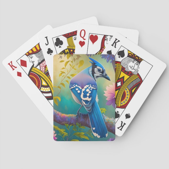 Fantasy Birds Blue Jay Playing Cards (Back)