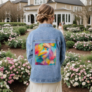 Fantasy Birds Silk Bird Denim Jacket