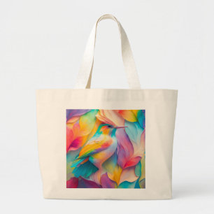 Fantasy Birds Silk Bird Large Tote Bag