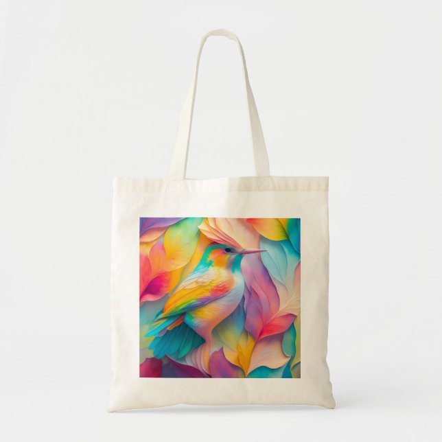 Fantasy Birds Silk Bird Tote Bag (Front)