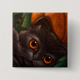 FANTASY BLACK CAT HALLOWEEN Button
