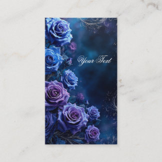 Fantasy Blue and Purple Roses Business Card