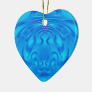 Fantasy Blue Heart Ceramic Ornament