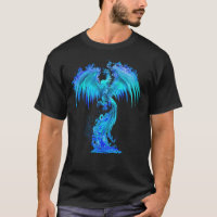 Fantasy Blue Ice Phoenix Rises From The Fiery Ashe