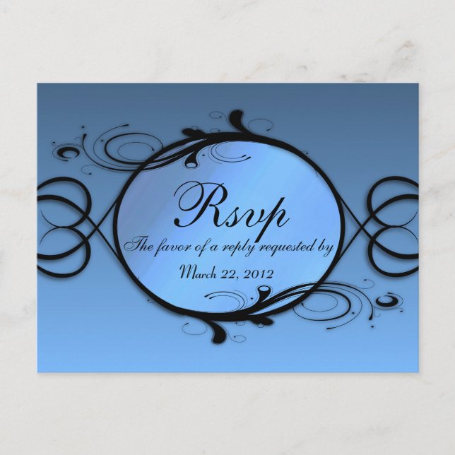 Fantasy Blue Menu RSVP (Front)