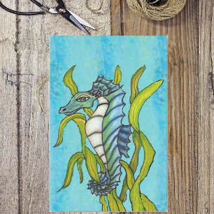 Fantasy Blue Sea Dragon Seahorse Seaweed Tissue Paper