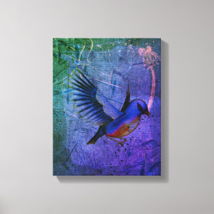 Fantasy Bluebird Nature Art Canvas Print