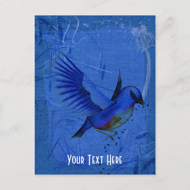 Fantasy Bluebird Nature Customizable Postcard (Front)