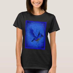 Fantasy Bluebird On Blue Nature Art  T-Shirt
