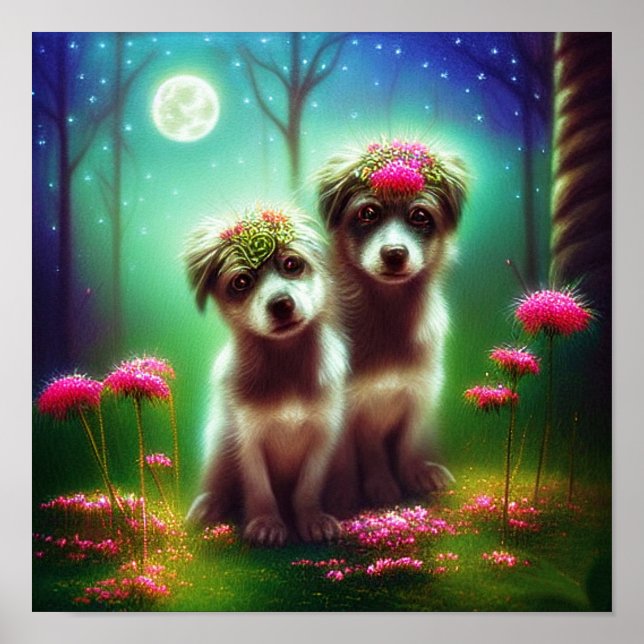 Fantasy bohemian puppies   poster (Front)