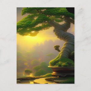 Fantasy Bonsai Tree Digital Art   Postcard