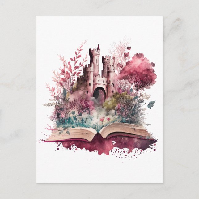 Fantasy Book Lover Design Postcard (Front)