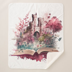 Fantasy Book Lover Design Sherpa Blanket