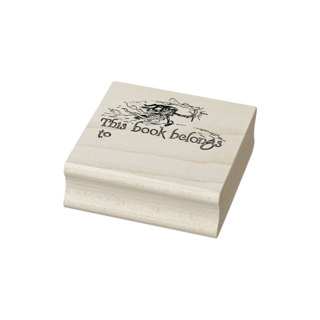 Fantasy Bookplate Rubber Stamp – Personalized  (Stamp)
