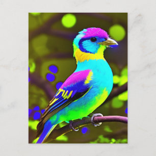 Fantasy Brightly Coloured Bird Postcard