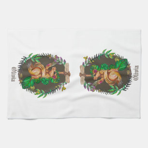 Fantasy Brussels sprout badger - cute badger Kitchen Towel