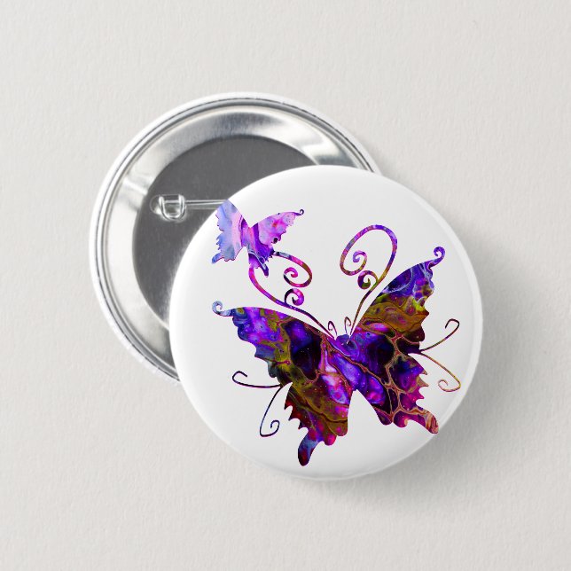 Fantasy Butterflies 2 Inch Round Button (Front & Back)