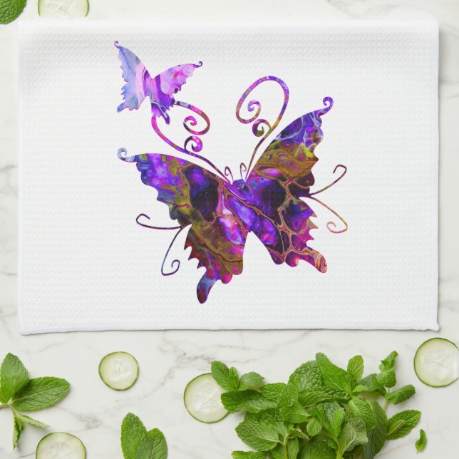 Fantasy Butterflies Kitchen Towel (Folded)