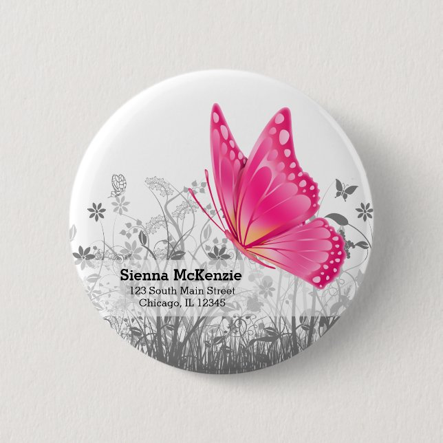 Fantasy Butterfly * choose background colour 2 Inch Round Button (Front)